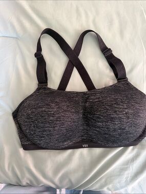 Victoria's Secret VSX Heathered Dark Gray Crossback Sports Bra 34d